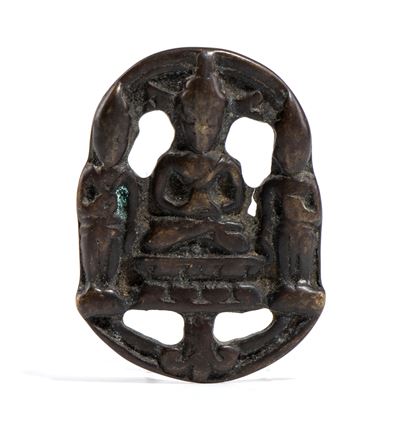Amuleto buddista, bronzo legato, Cina, XX secolo