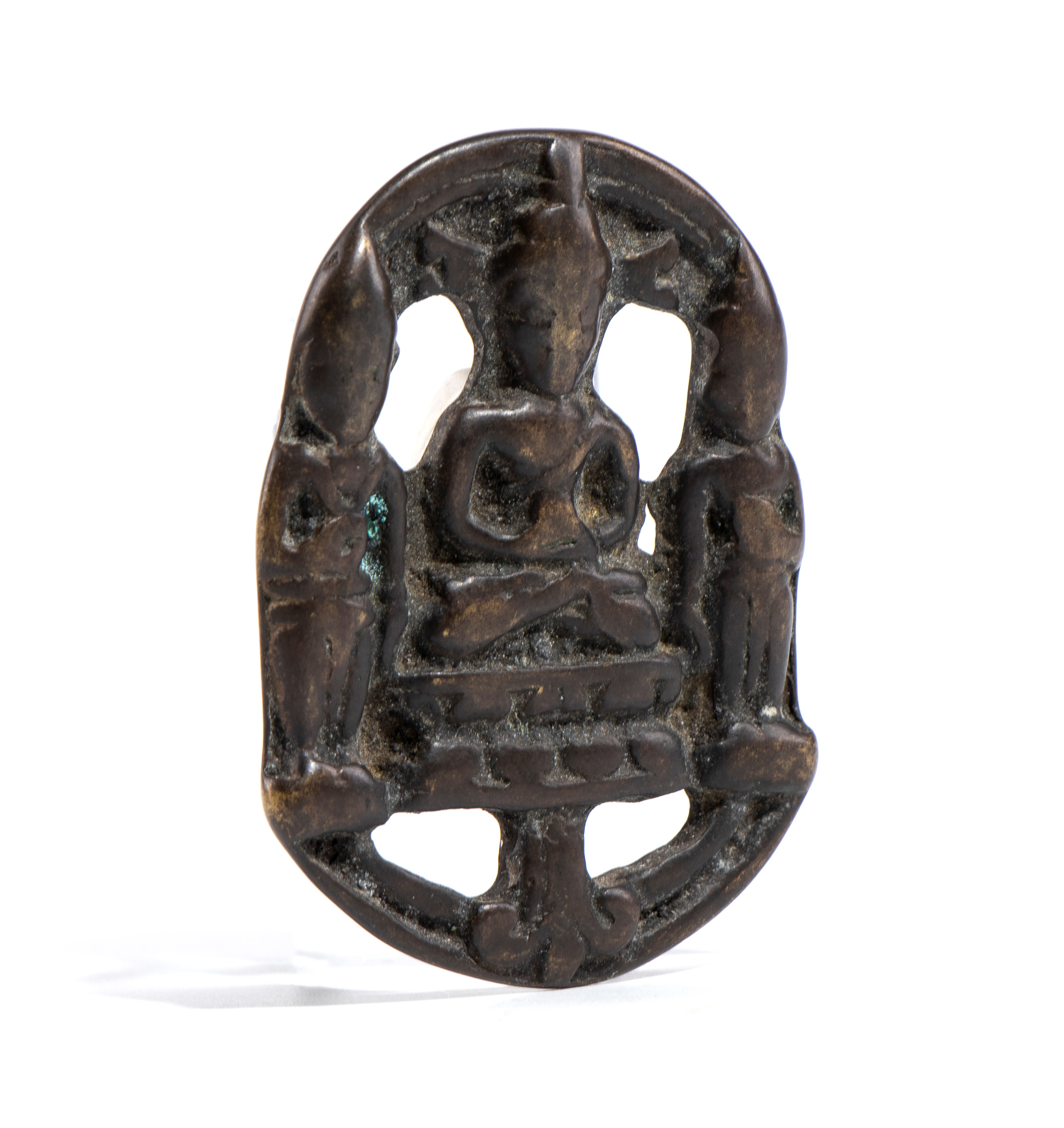 Amuleto buddista, bronzo legato, Cina, XX secolo