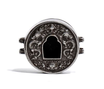 Custodia per icona buddista, bronzo legato, Tibet, Inizio XX secolo