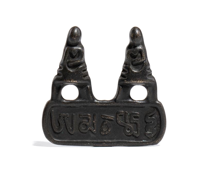 Amuleto buddista in bronzo, Cina, XX secolo