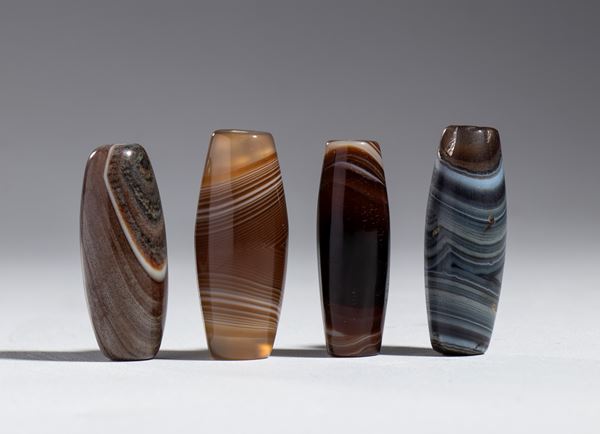 Chan Si Veined Agate Beads, China 