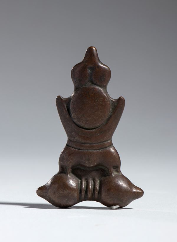 Bound bronze Buddhist amulet, China