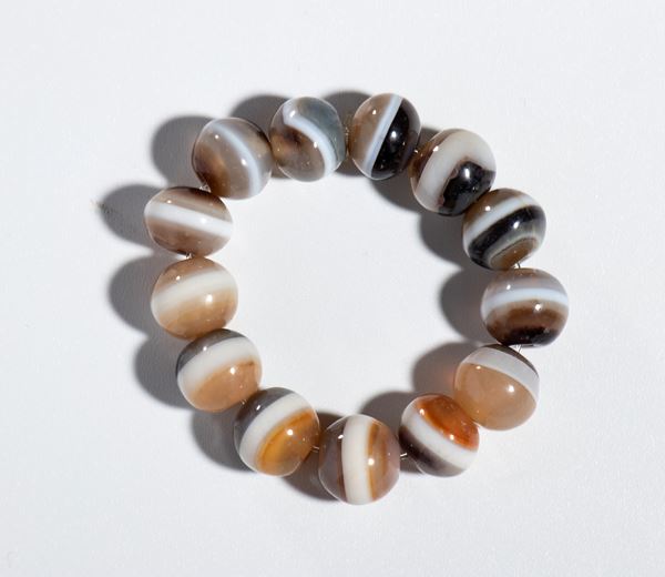 Black and white agate bead bracelet, China