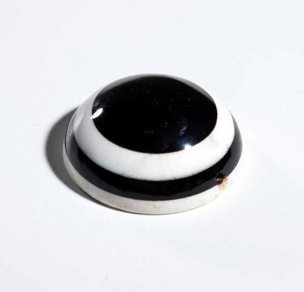 Victorian Style Black and White Agate Plaque