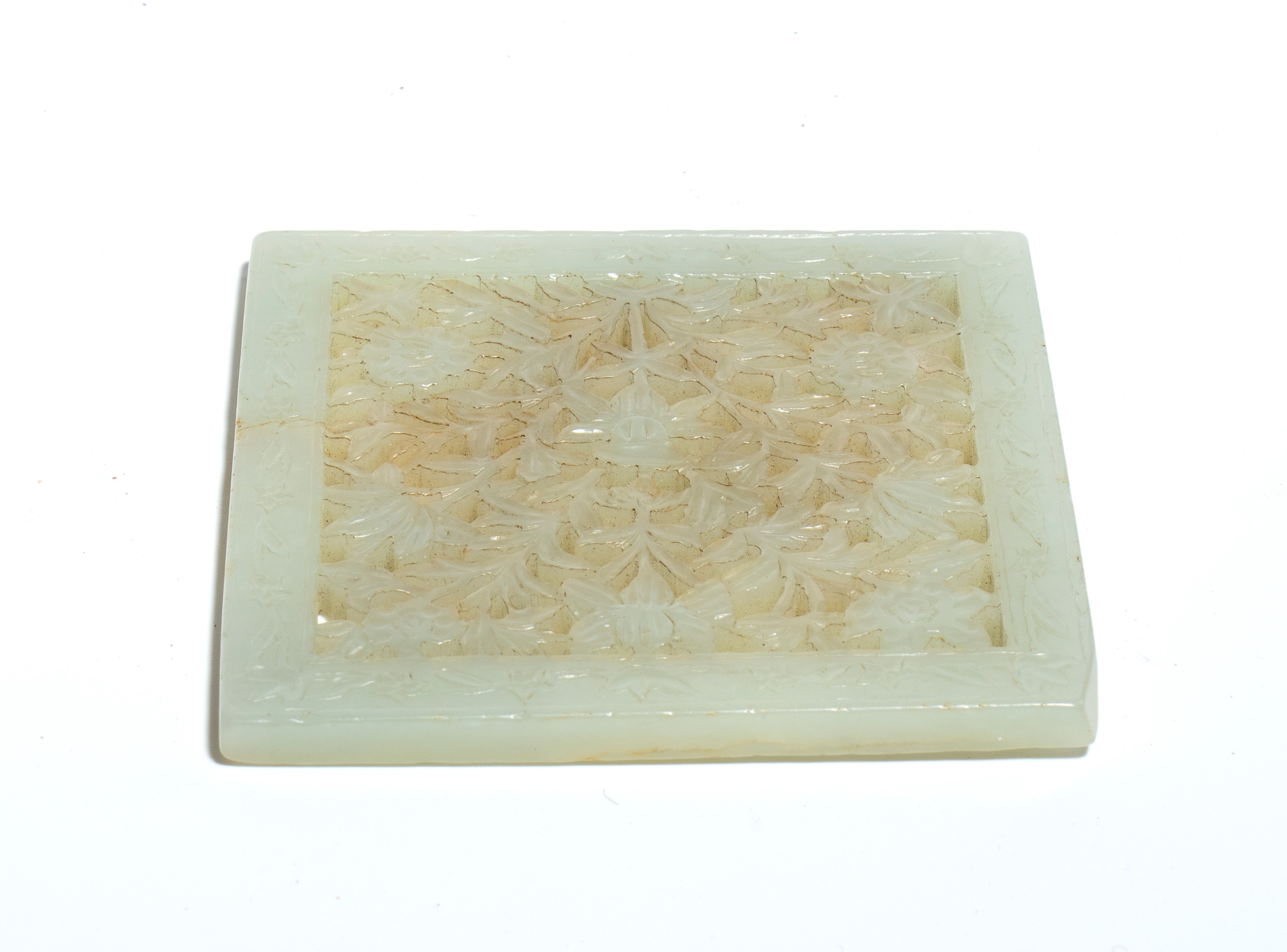 Placchetta ornamentale in giada, Cina, dinastia Qing, XIX secolo