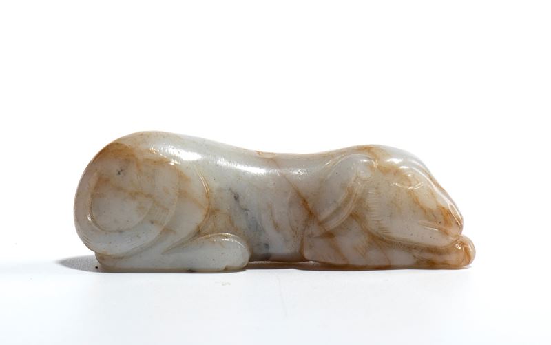 Intaglio in giada, Canide in stile dinastia Song, Cina