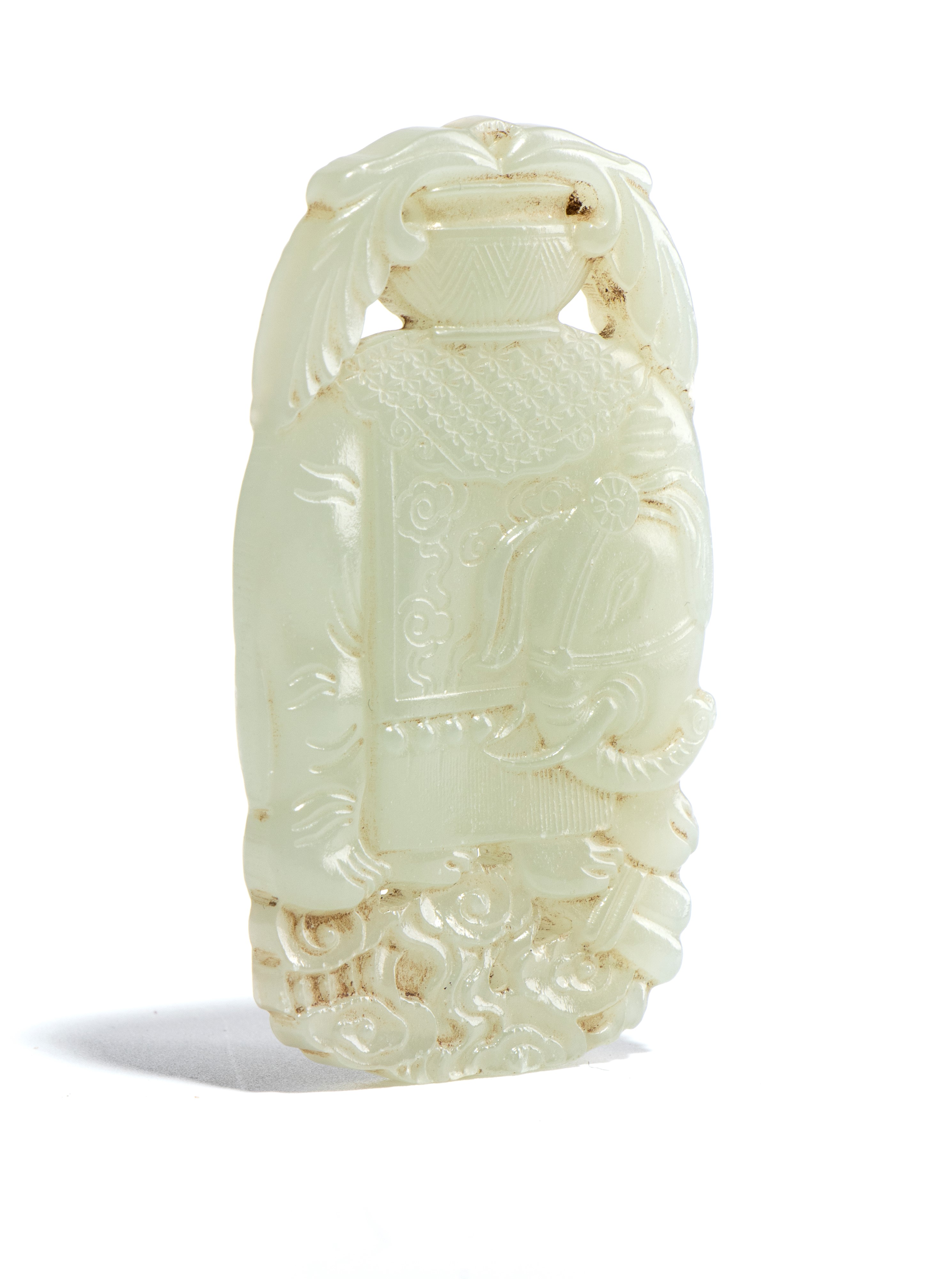 Ornamento pendente in giada bianca, Cina