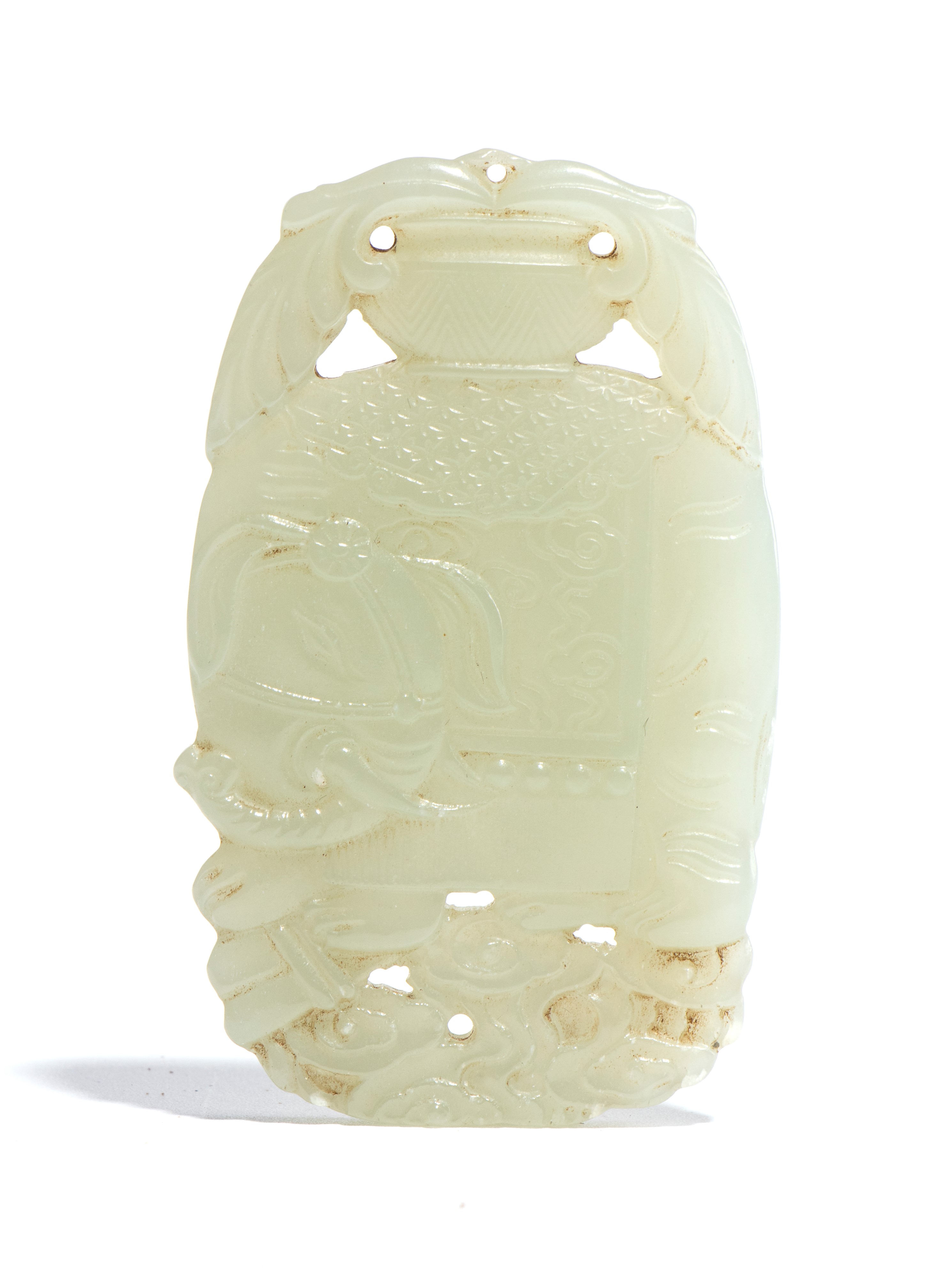 Ornamento pendente in giada bianca, Cina