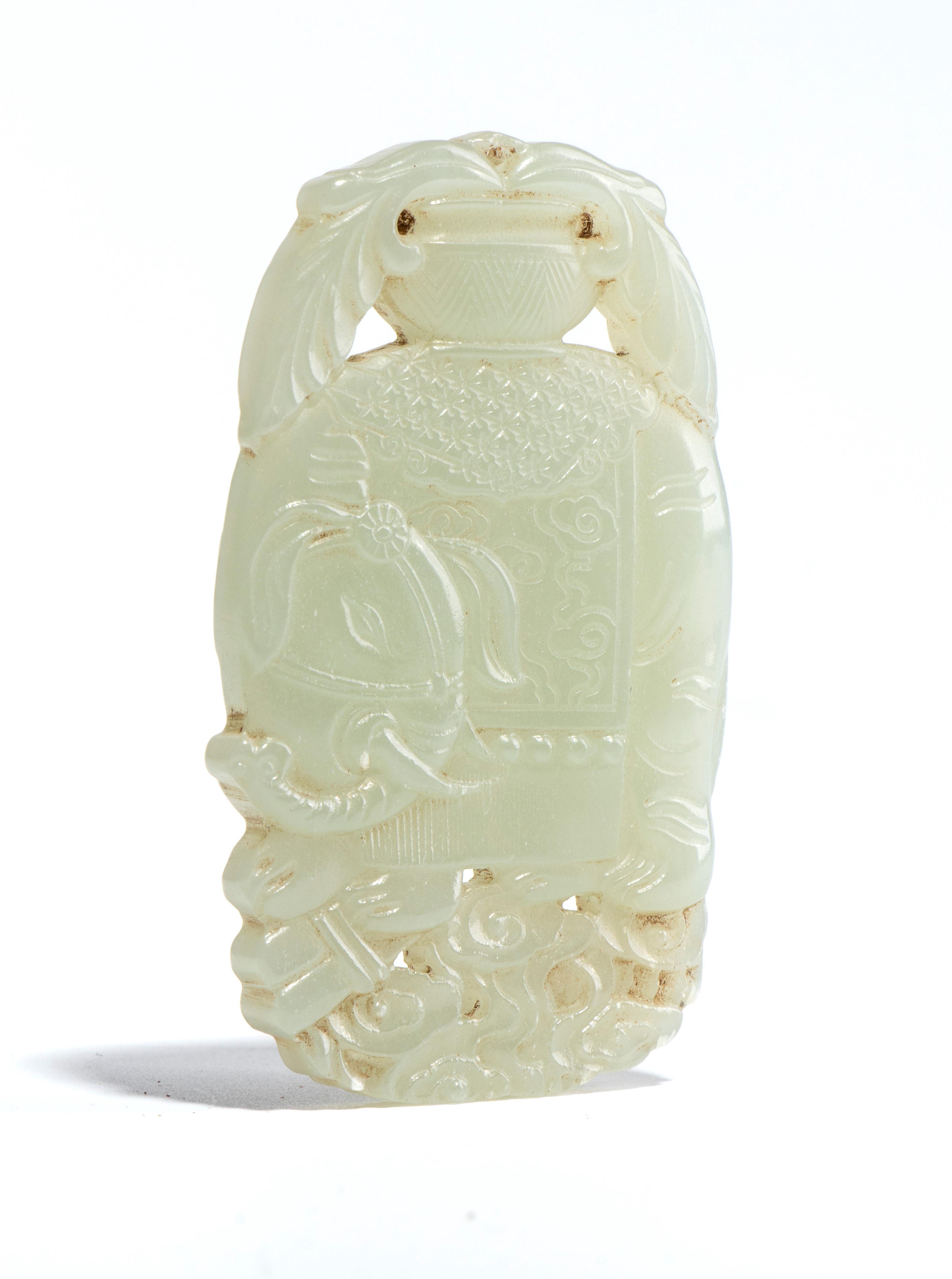 Ornamento pendente in giada bianca, Cina