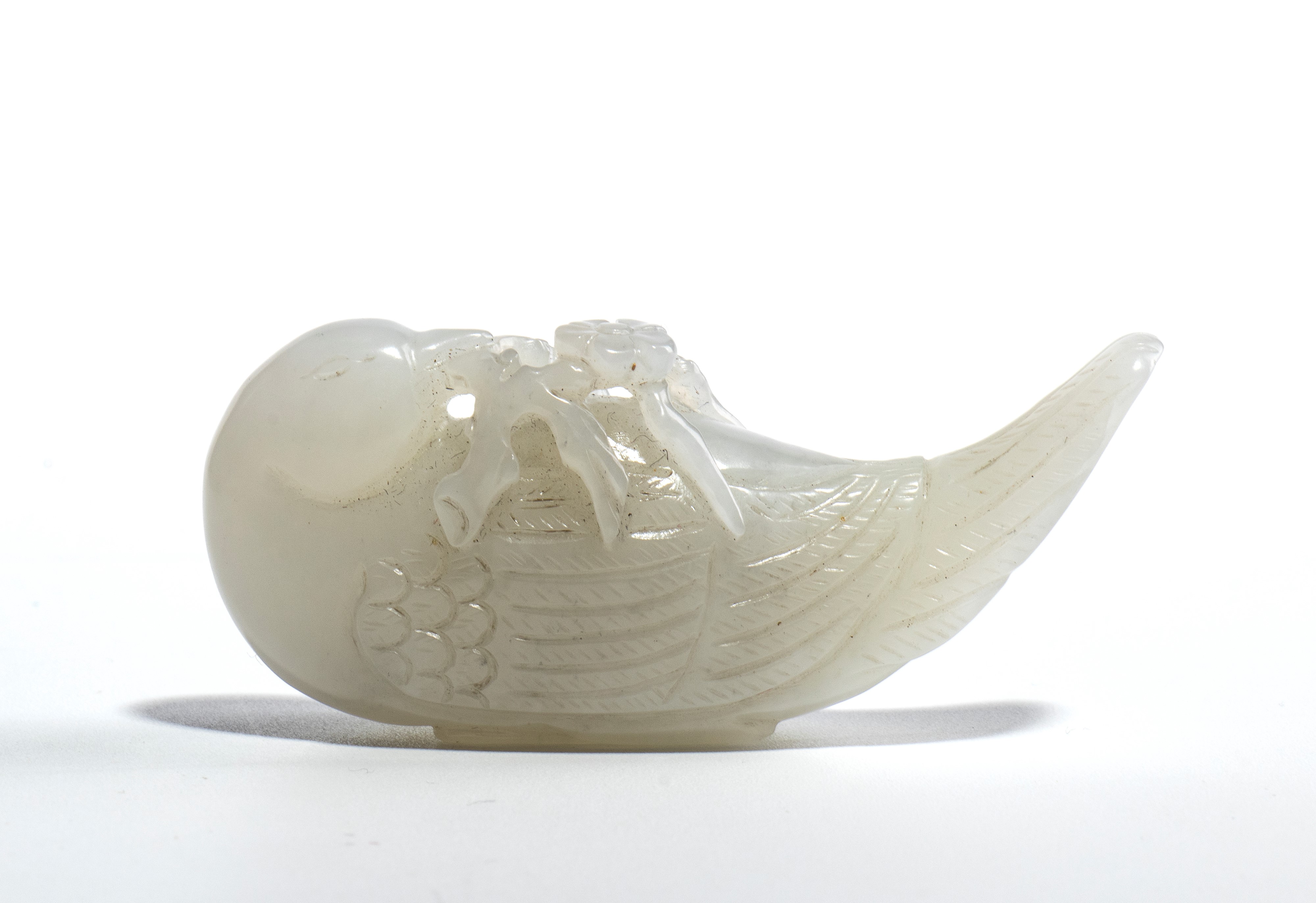 Ornamento pendente in giada bianca, Cina