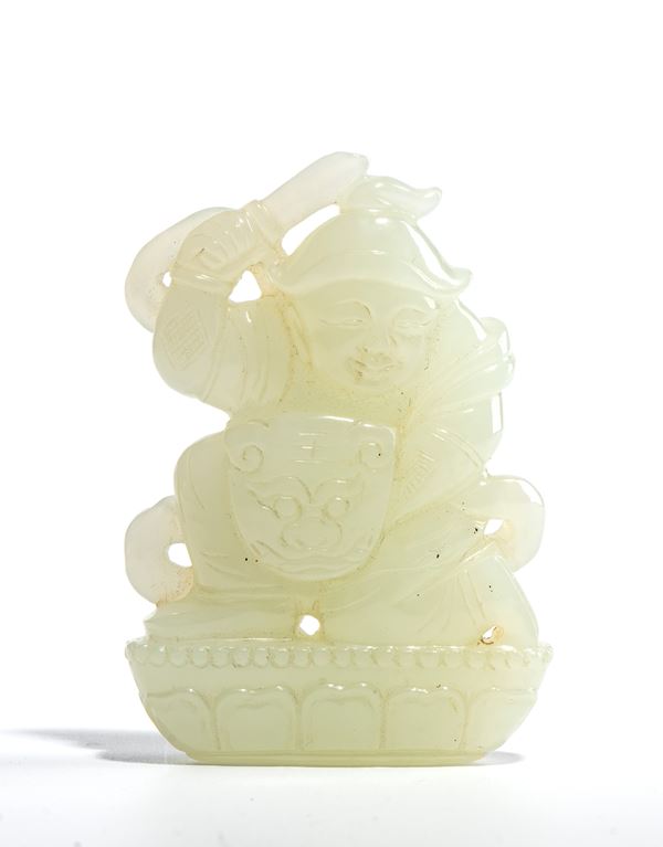 Placca in giada bianca, Cina