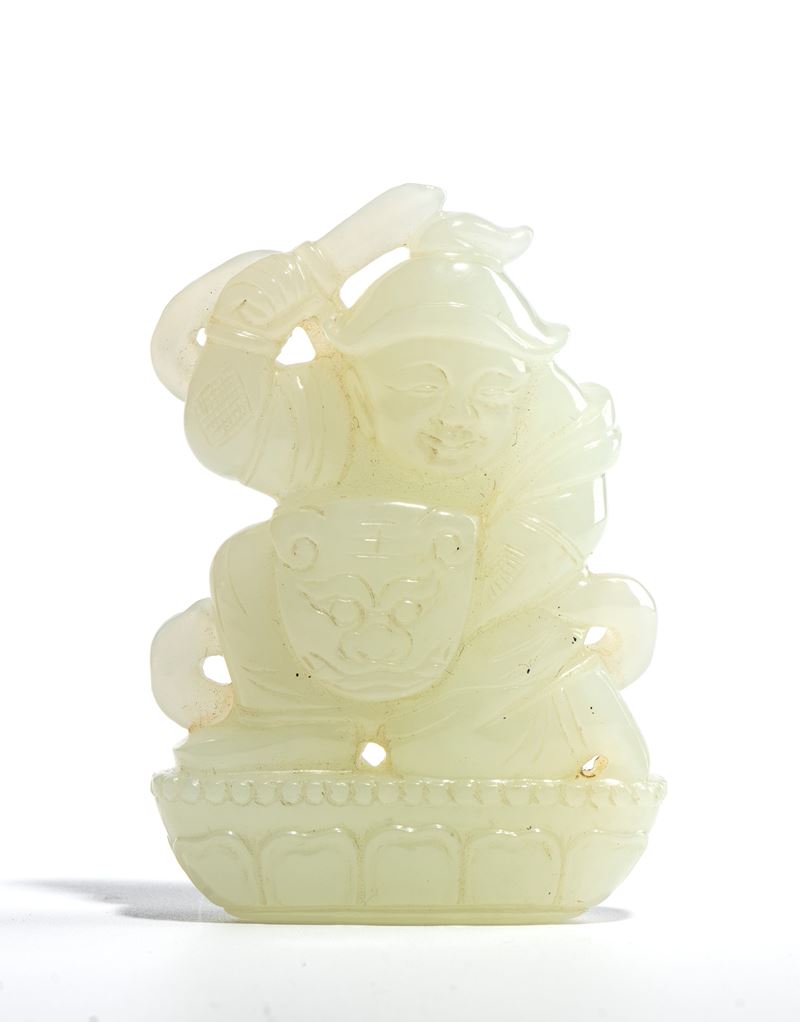 Placca in giada bianca, Cina