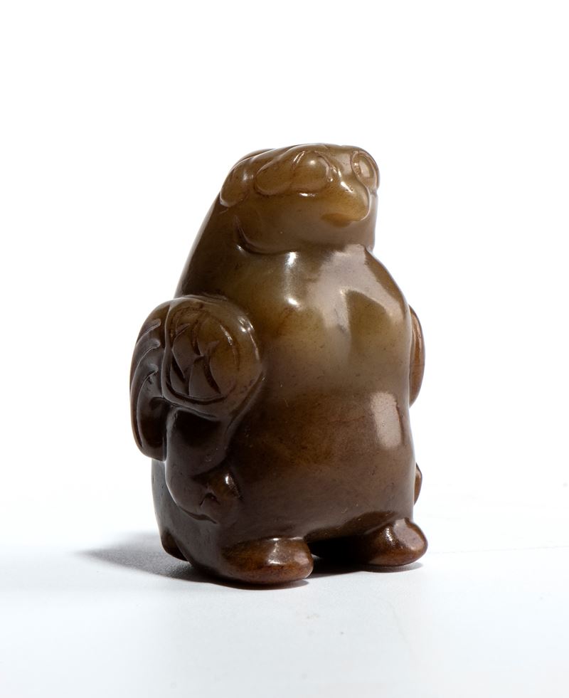 Intaglio in giada, Uccello mitologico, Cina, fine dinastia Qing - Repubblica