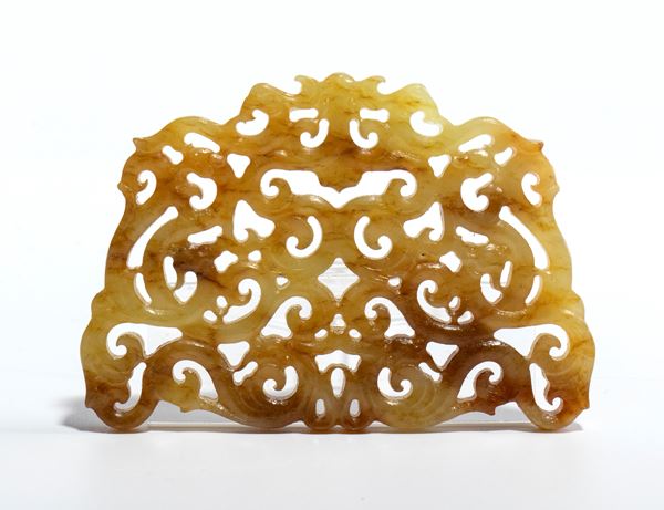 Placchetta ornamentale in giada , Cina