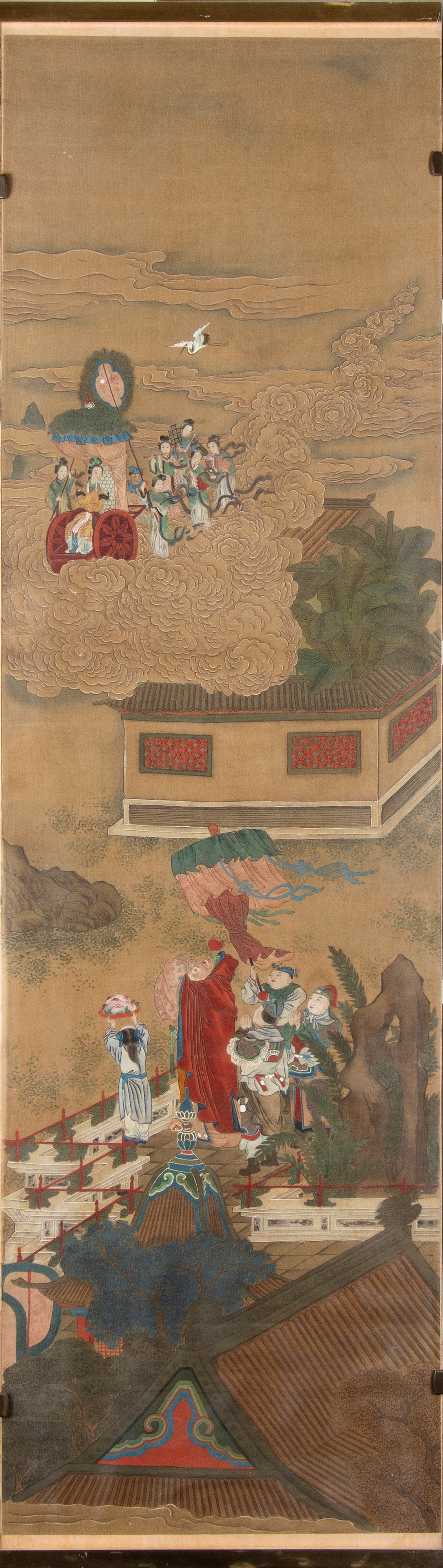 Importante dipinto composto da dodici pannelli. Inchiostro e pigmenti su seta, Cina, dinastia Qin...