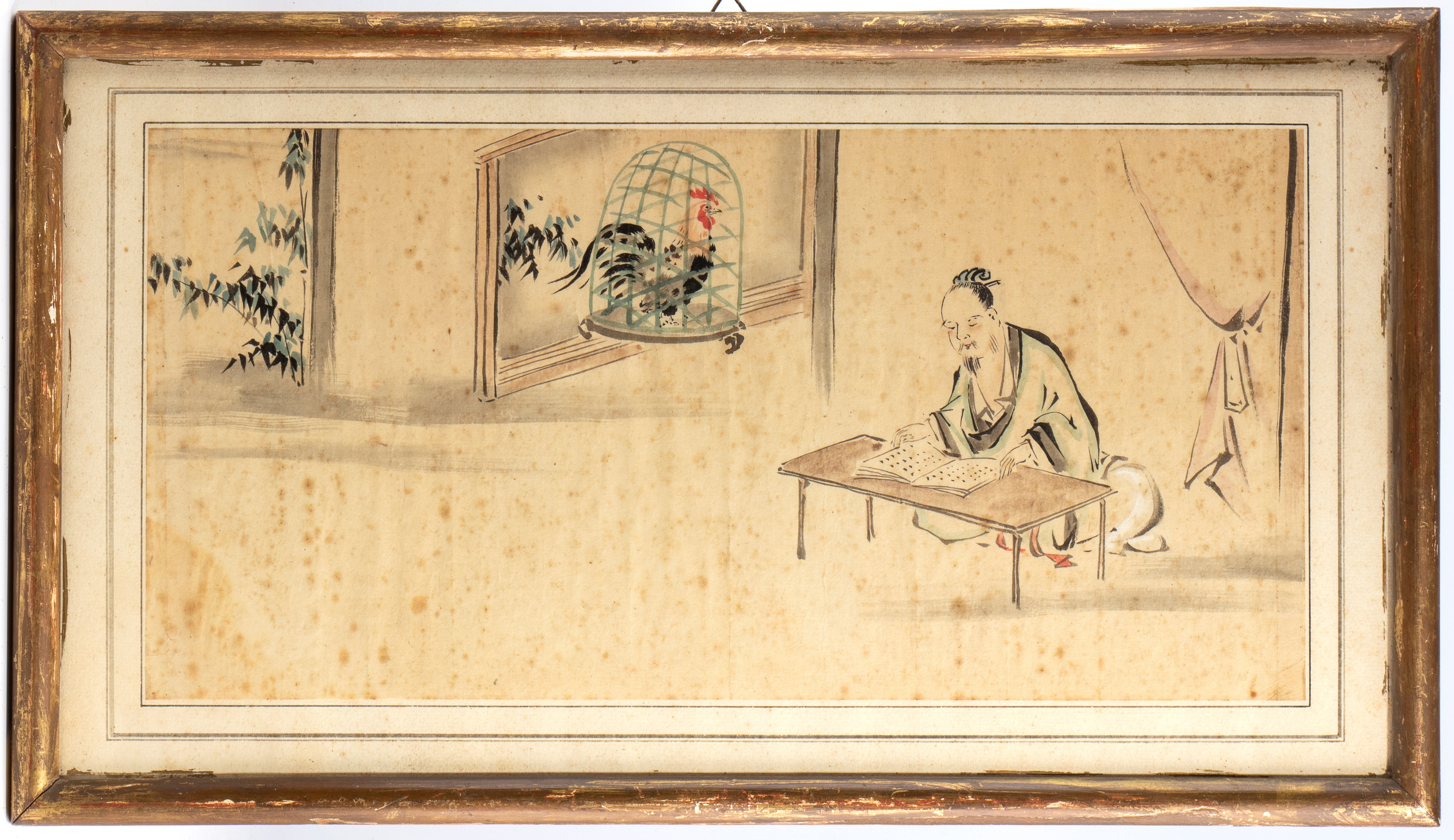 Lotto di due dipinti su carta, Giappone