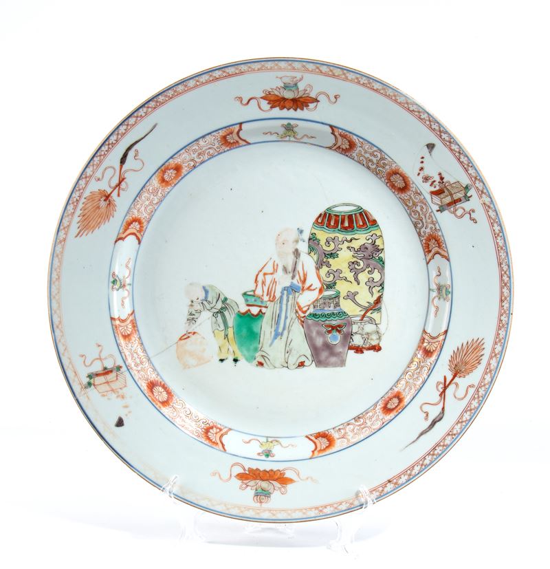 Piatto in porcellana famiglia verde, Cina