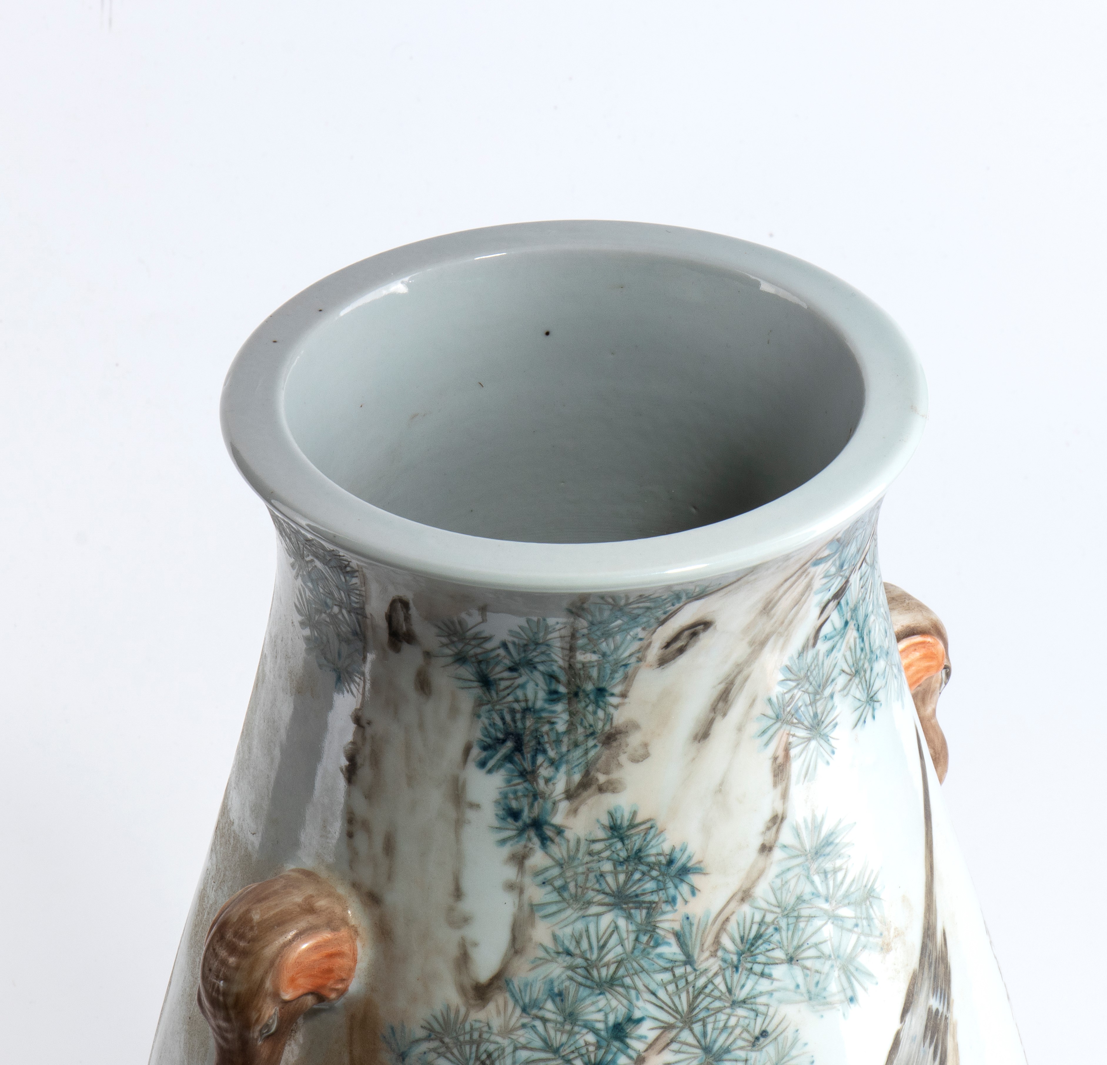 Raro vaso Hu in porcellana "Qianjiang"famiglia rosa, Cina