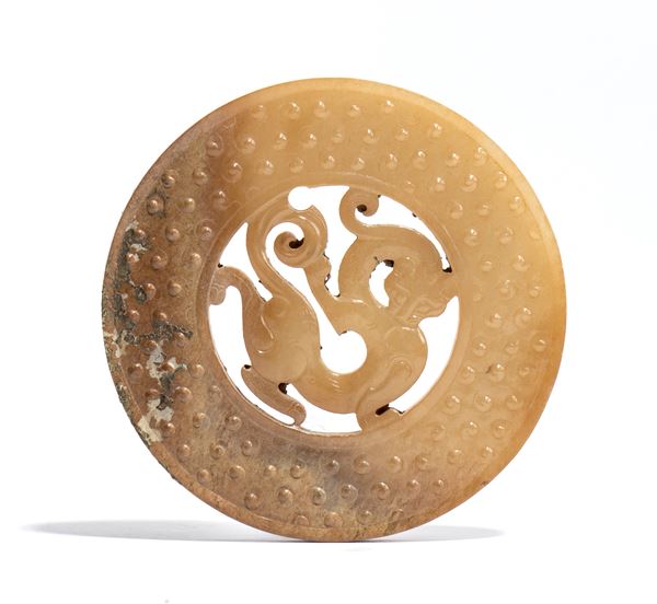 Disco ornamentale in giada, Cina