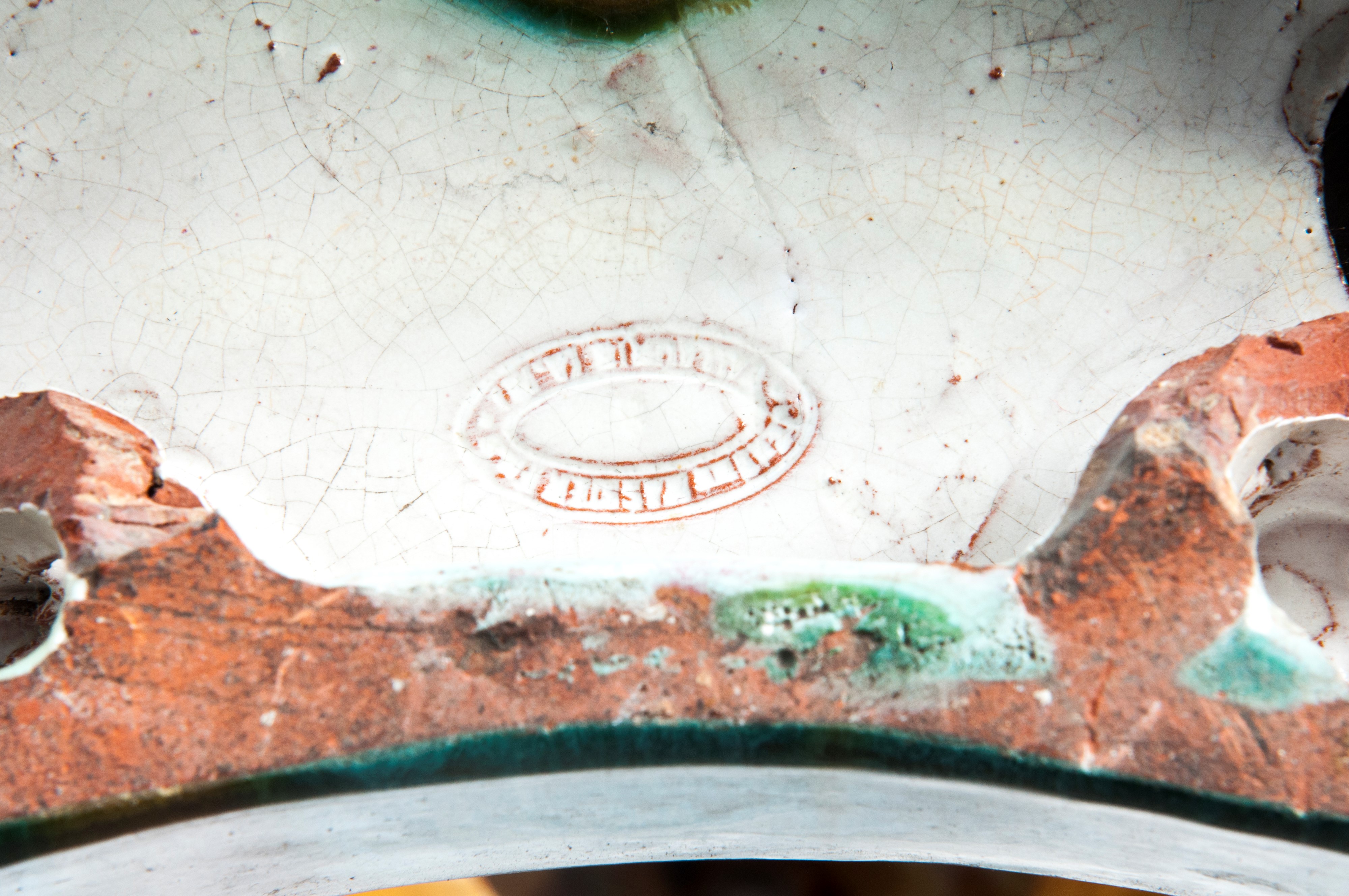 Clement Massier - Vaso e porta vaso in ceramica policroma