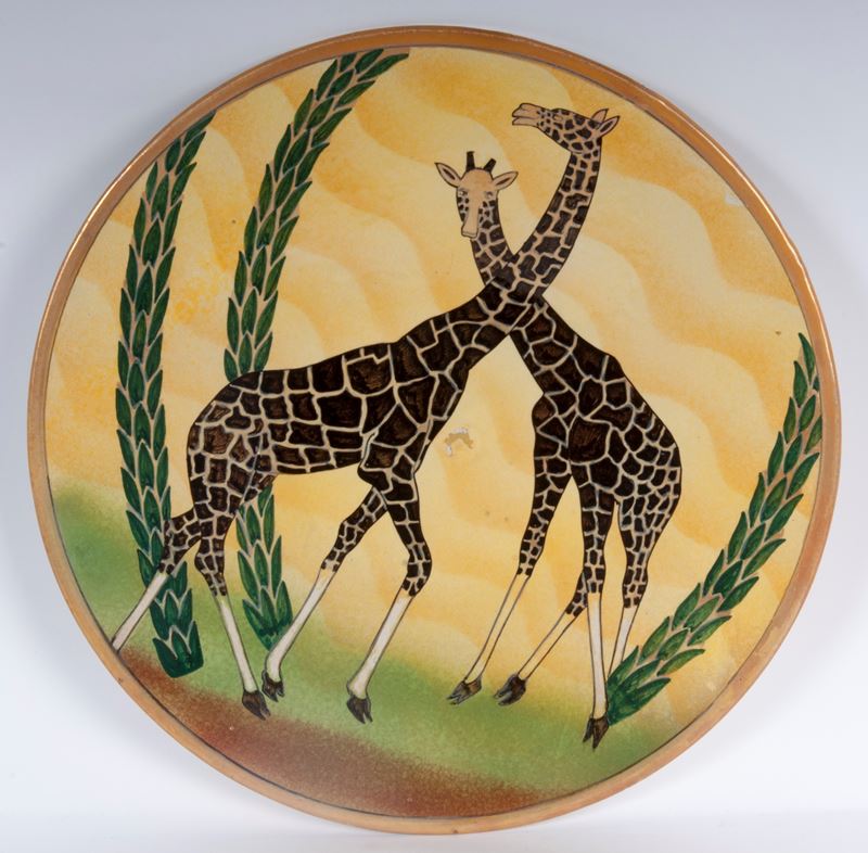 Alberto Rubboli - Piatto da pompa in ceramica policroma, anni '30