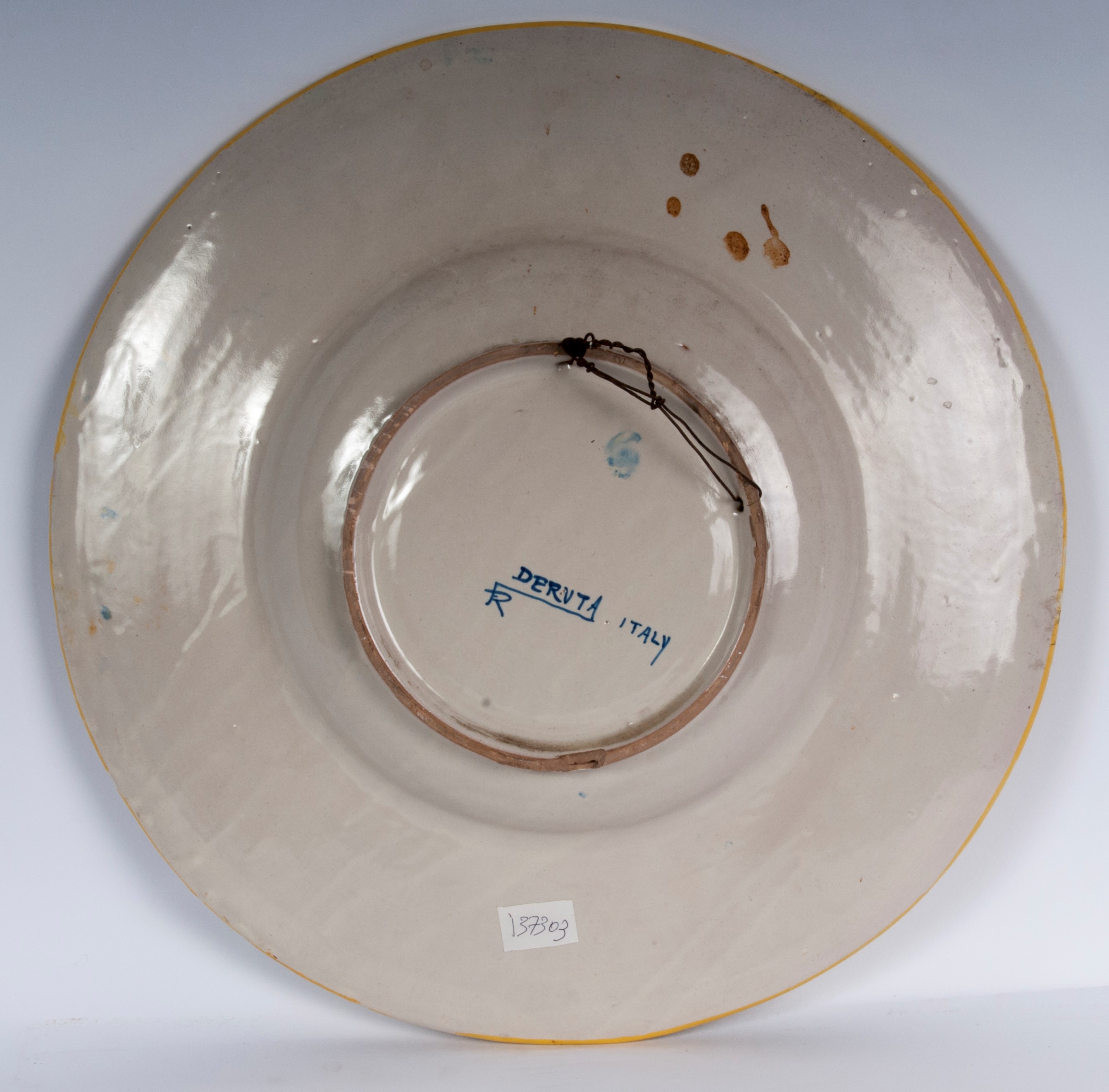 Rodolfo Ficola, Piatto da pompa in ceramica policroma, anni '30