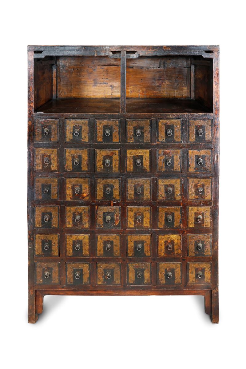 Armadio per erbe medicinali, Cina, XX secolo, legno