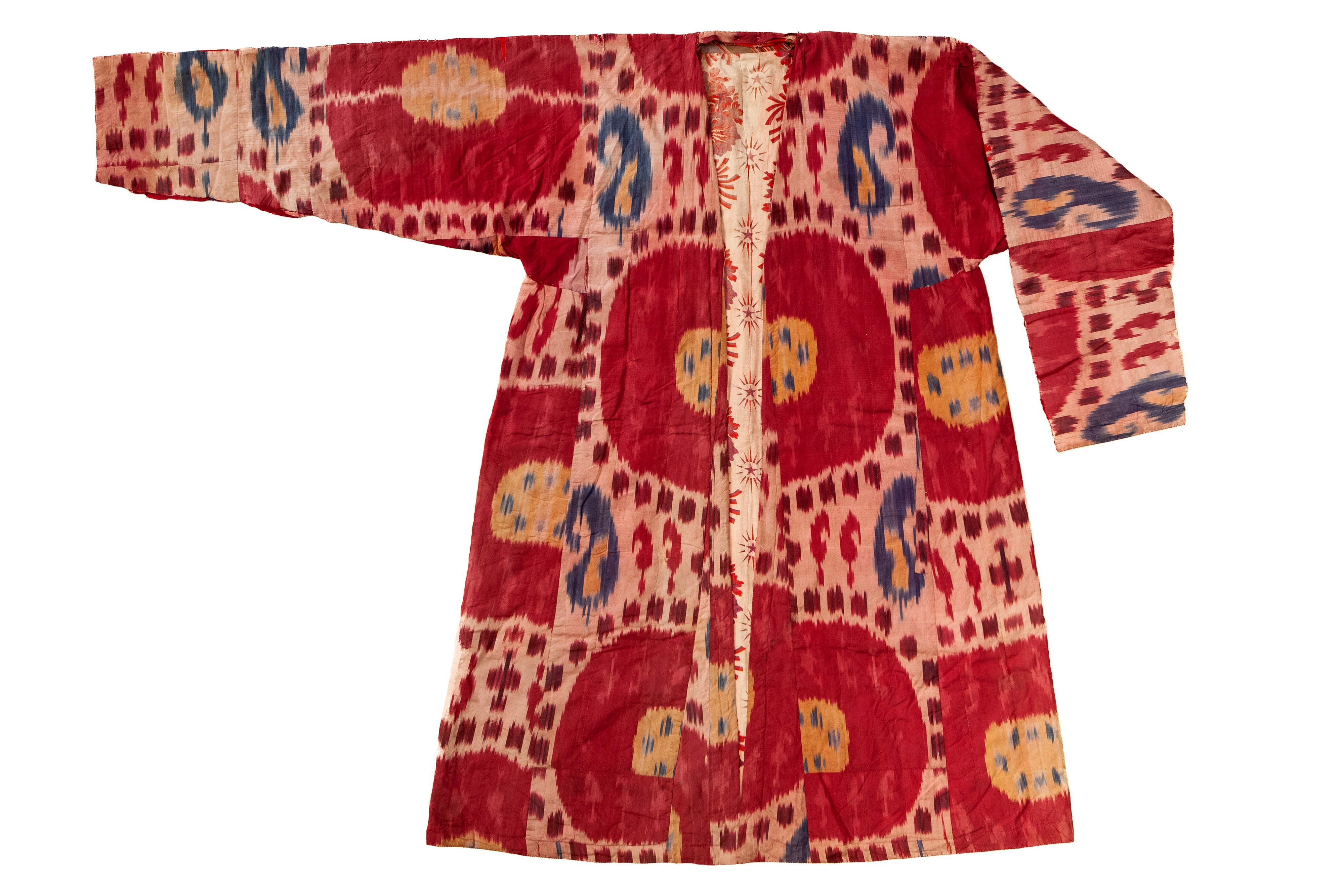 Abito Uzbeko 'Chapan', tessuto in seta con tecnica 'Ikat'