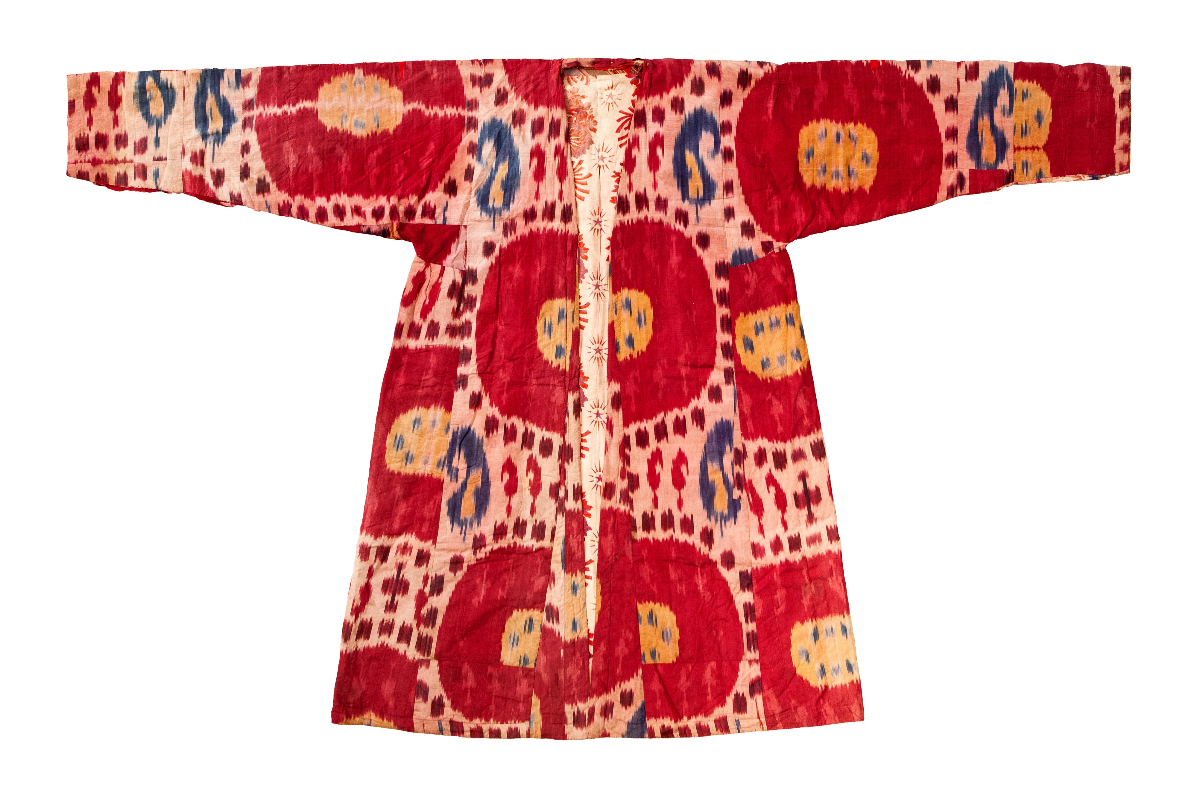 Abito Uzbeko 'Chapan', tessuto in seta con tecnica 'Ikat'