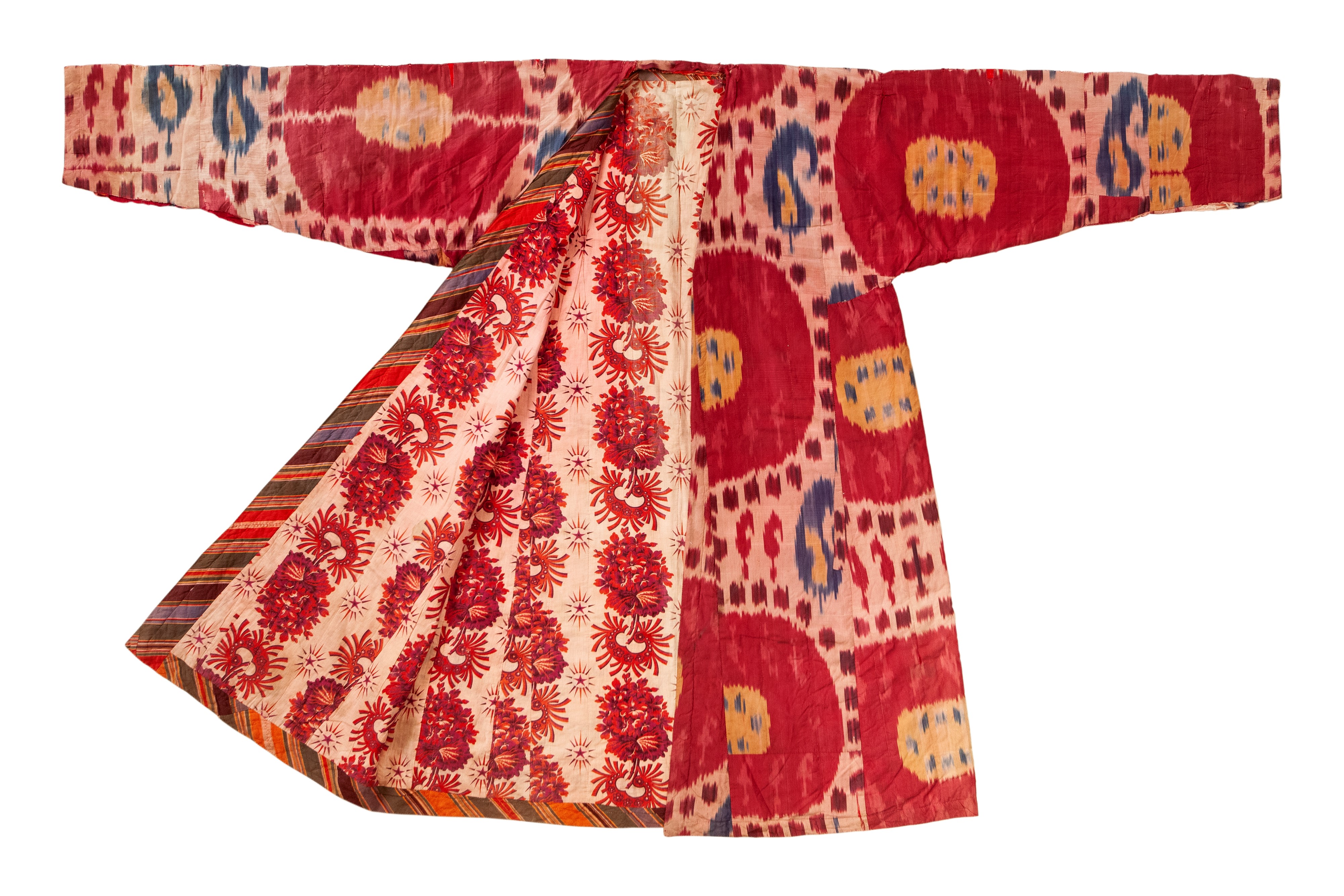 Abito Uzbeko 'Chapan', tessuto in seta con tecnica 'Ikat'
