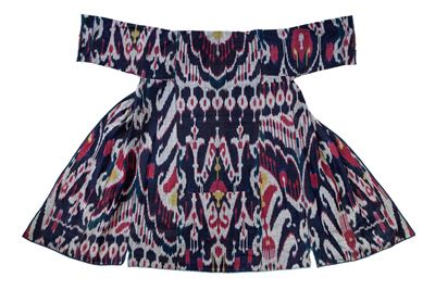 Abito Uzbeko 'Chapan', tessuto in cotone e seta con tecnica 'Ikat'