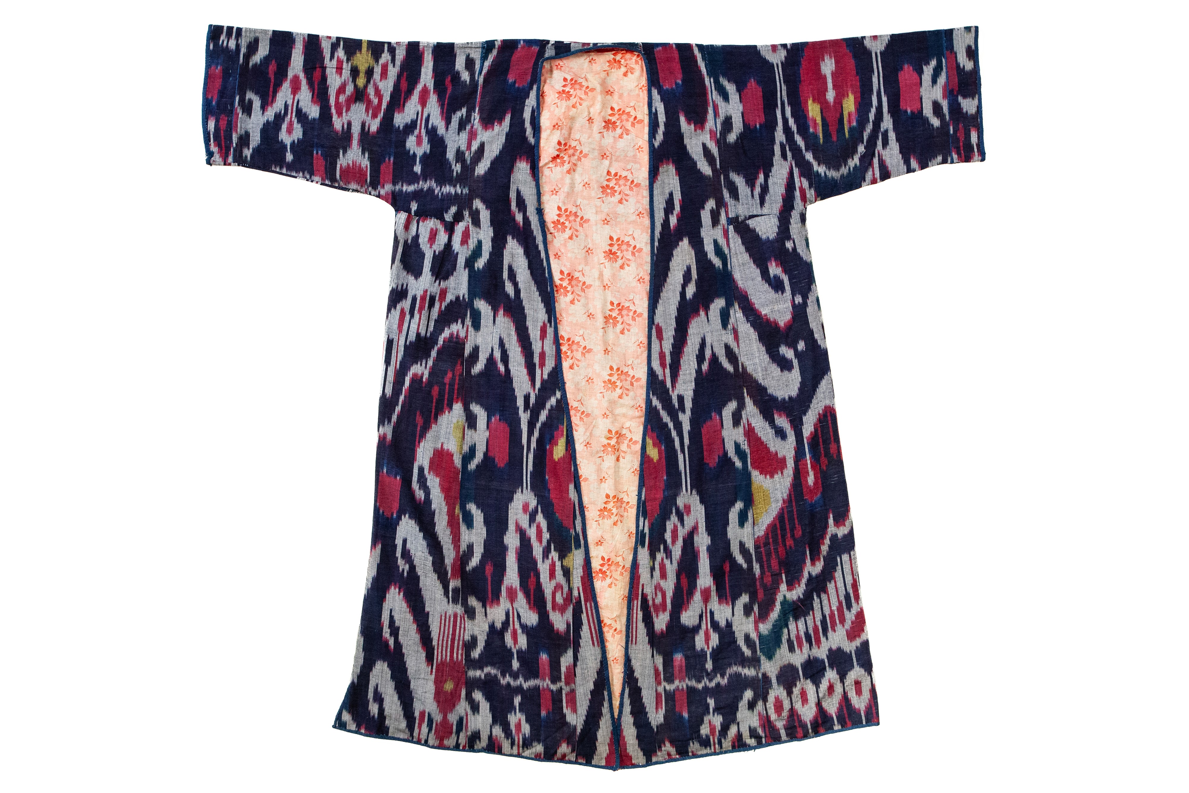 Abito Uzbeko 'Chapan', tessuto in cotone e seta con tecnica 'Ikat'