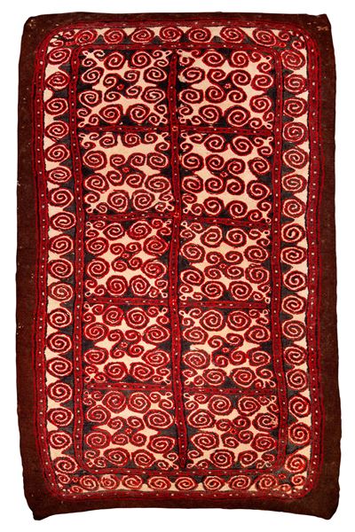 Feltro in lana pressato a mano, Motivi a spirale, Turkmenistan, Inizio XX secolo