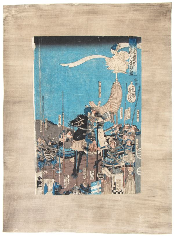 Xilografia della grande battaglia dello Phoenix, Giappone