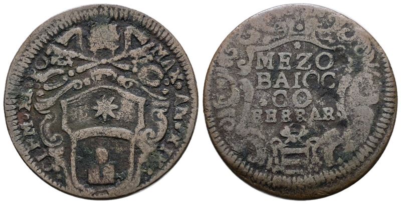 Clemente XI, Mezzo baiocco 1719, Ferrara
