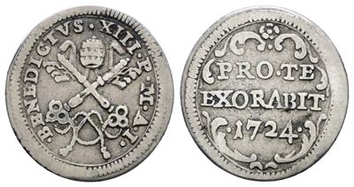 Benedetto XIII, Mezzo grosso (1724-1730) - Ag, 0,72 g