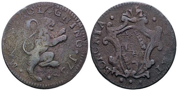 STATO PONTIFICIO. BOLOGNA. Clemente XII (1730-1740). Mezzo bolognino 1735. Cu; 6gr; Munt.194a; MIR 2550/3; NC; MB/BB