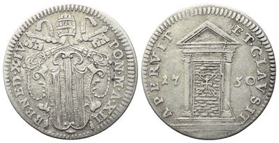 Benedetto XIV, Mezzo Grosso del Giubileo (Stato Pontificio), 1750 (Anno XII)