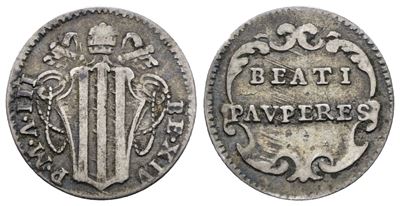 Benedetto XIV, Mezzo grosso 1743 a.III