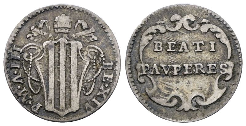 Benedetto XIV, Mezzo grosso 1743 a.III