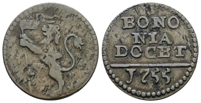 Benedetto XIV, Quattrino 1755, Cu, 2,2g