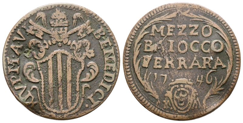 Benedetto XIV, Mezzo baiocco 1746