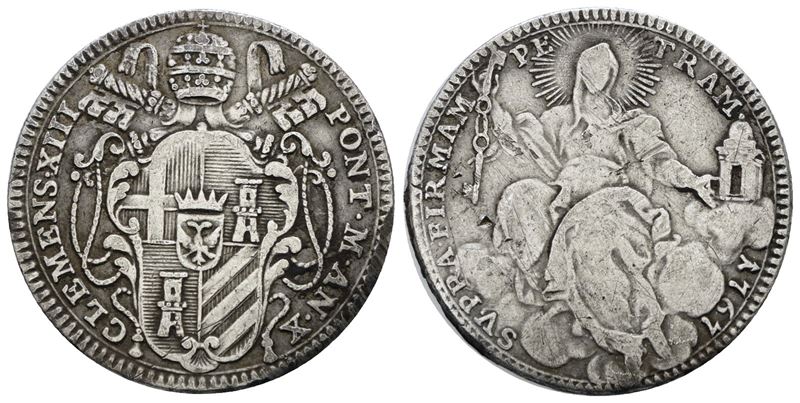 Clemente XIII, Doppio giulio quinto di scudo 1767