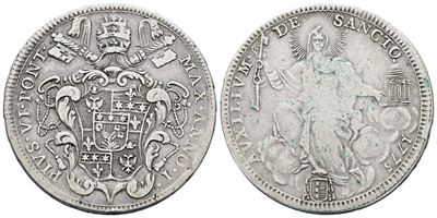 Pio VI, Mezzo scudo 1775, anno I