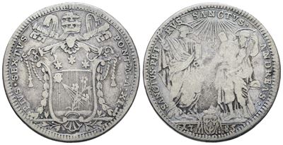 Pio VI, Testone 1785 in Argento