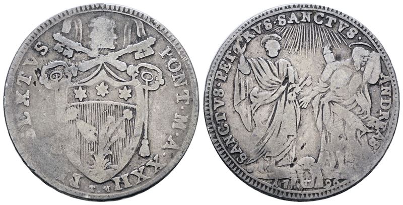 Pio VI, Testone 1796, Roma, Stato Pontificio