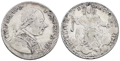 Pio VI, Quinto di scudo, doppio giulio 1777, anno III