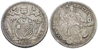 Pio VI, Quinto di scudo, doppio giulio 1788