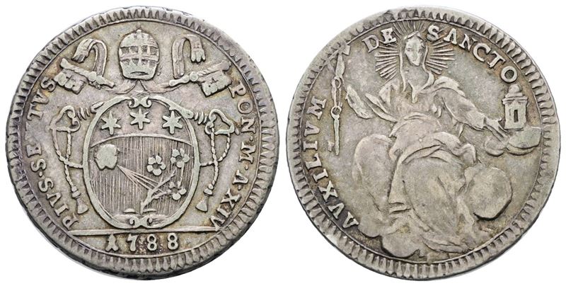 Pio VI, Quinto di scudo, doppio giulio 1788