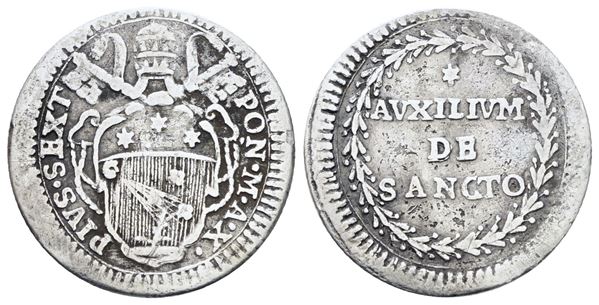 STATO PONTIFICIO. ROMA. Pio VI (1775-1799). Grosso 1785, anno X. Ag; 1,3gr; Munt.57; MIR 2772/9; BB